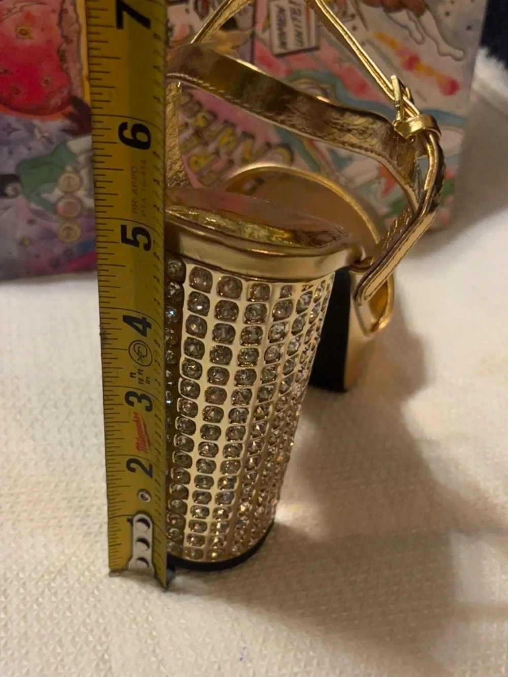 Jeffrey Campbell Dias Gold Gold Platform Sandals Sz 10